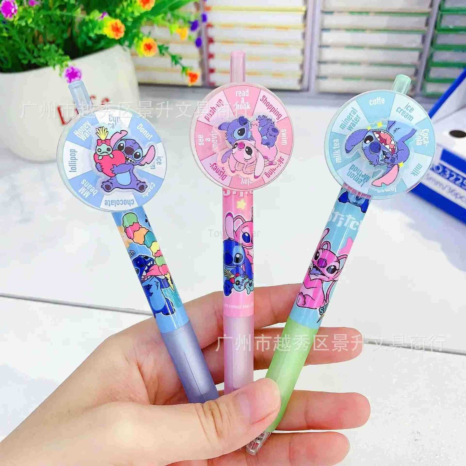 Disney 36pcs Stitch Gel Pens Cartoon 05mm Black Stationery Cute Student Signature Rotary Pen Writing Tools ChildrenS Birthday Gift H251220