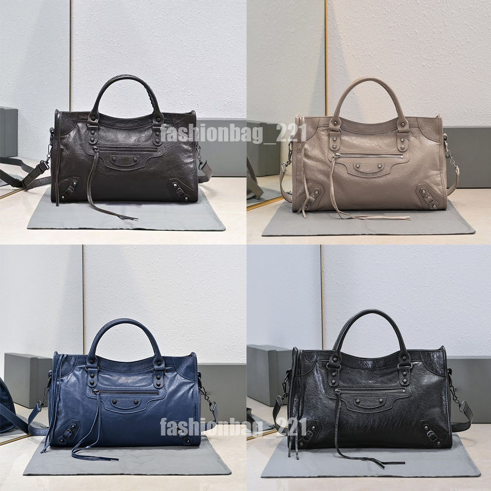 Designer Bag 25 New Motorcycle Handbag - Luxury Leather Shoulder Bag - Large Capacity Tote for Women Daily Work & Travel 38cm