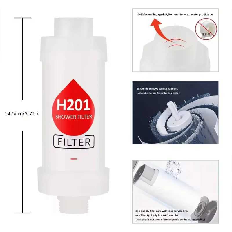 Shower Head Filter Bathroom Accessories Hard Water Filter Vitamin C Replacement Cartridge Remove Chlorine Fluoride Heavy Metals C251220