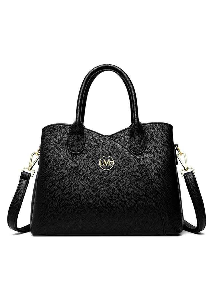 OULAIMEIZI Designer Bag 2025 genuine leather light luxury lady bag mothers cowhide retro fashion tote bag black red khaki blue white