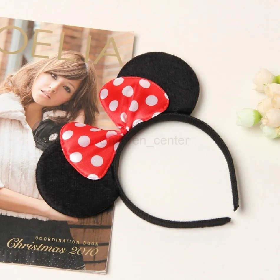 Disney Girl Mouse Ears Headband Children Princess Party Accessories Kids Bowknot Dots Hair Band Halloween Birthday Christmas Hairband H251220