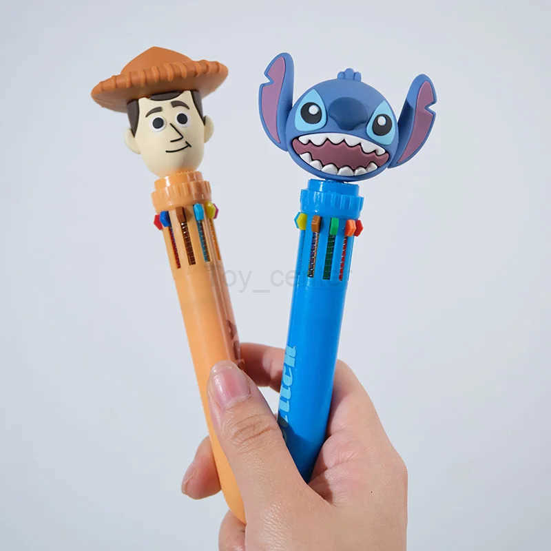 Disney Kawaii Stitch Ballpoint Pen Cartoon 10 Color Marker 07 Kids Graffiti Multicolor Hand-held Pen Students Learn Stationery H251220
