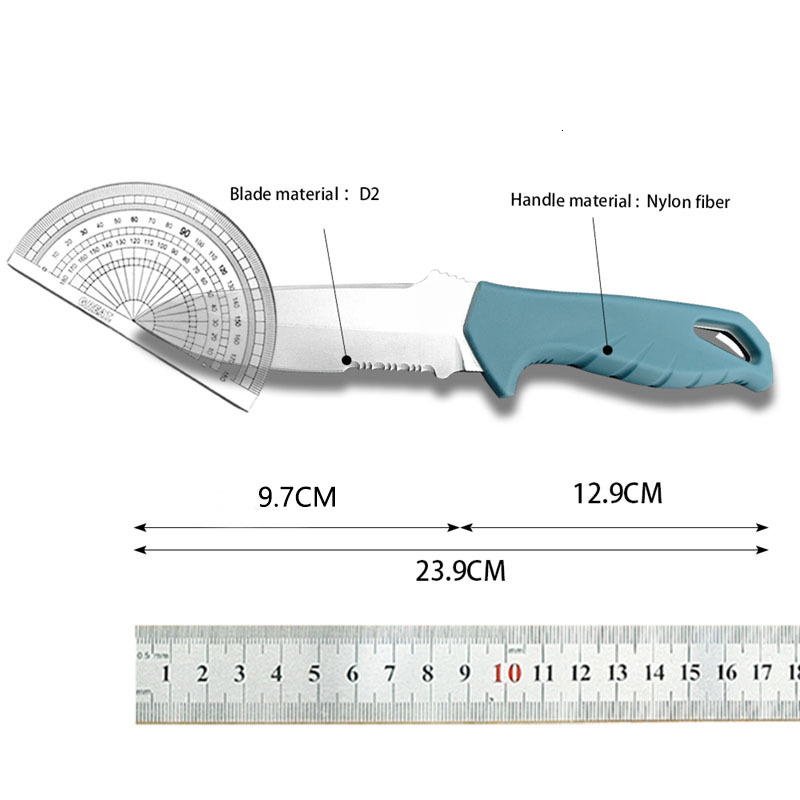 BM 18040 Portable Survival Fixed Blade Knife with Sheath D2 Steel Blade Nylon Fiber Handle EDC Outdoor Adventure Straight Knife