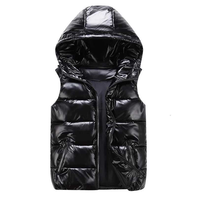 Classic Hooded Vest Man/Woman/Child Winter Hooded Glossy Cotton Vest Casual Waistcoat Mens Sleeveless Jacket Warm Overcoats HatT251220