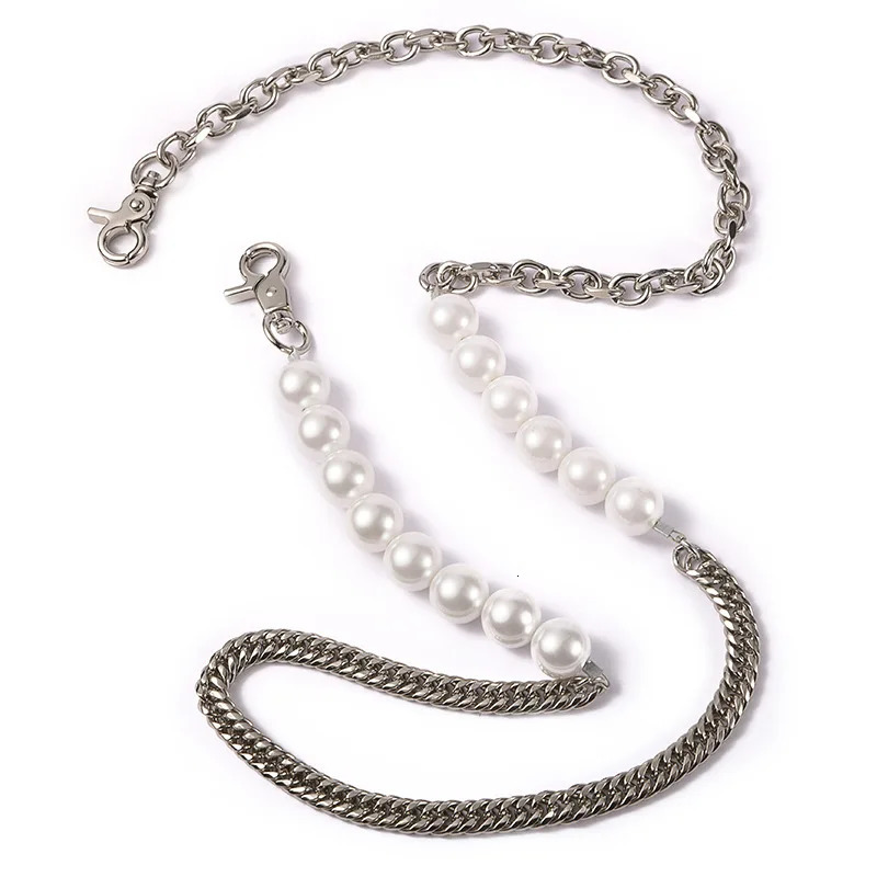 316L Stainless Steel Solid Metal and Pearl Bag Chain Bandage Kpop Strap Accessories Handles IP Gold Plated Gift DIY 251219
