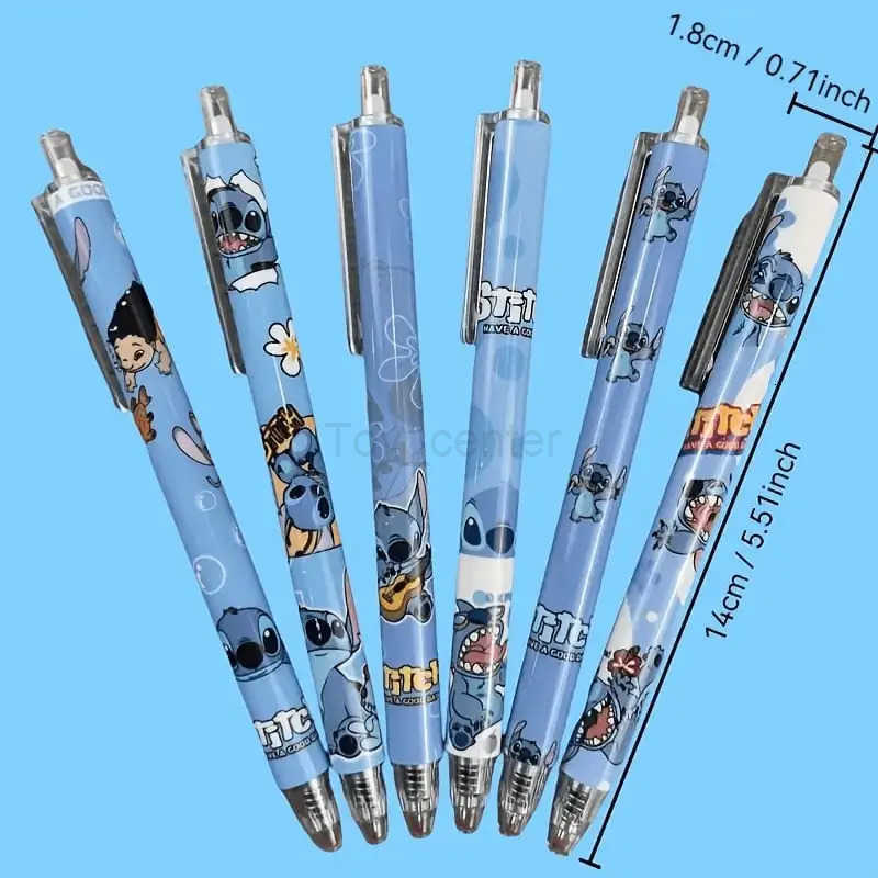 Disney 6pcs cartoon Lilo Stitch ballpoint pens writing tools stationery office supplies holiday gifts suitable for gifting H251220