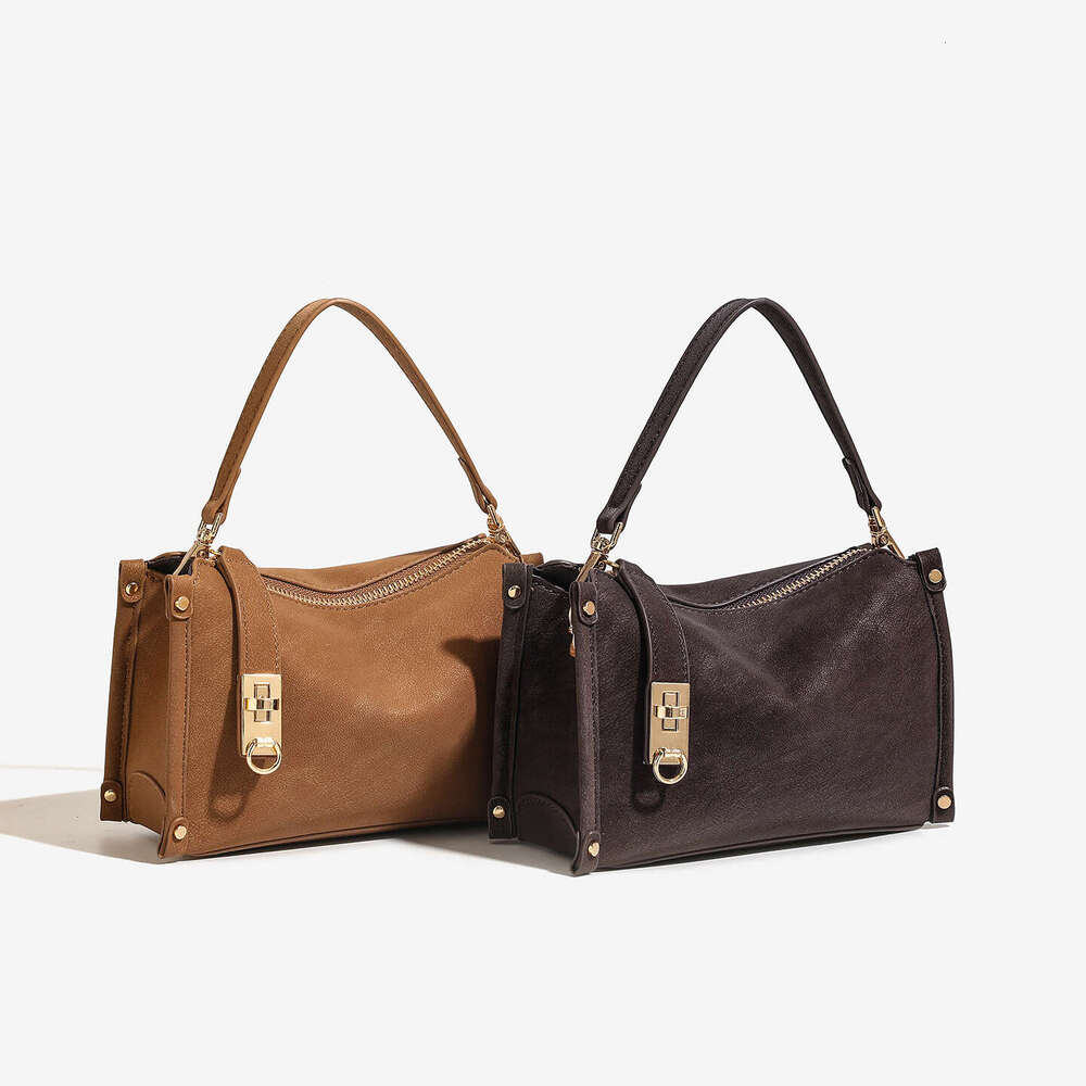 Cross-Border Foreign Trade Genuine Leather Women's 2025 New Handbag Light Luxury Niche High-End Vintage Single Shoulder Crossbody Bag