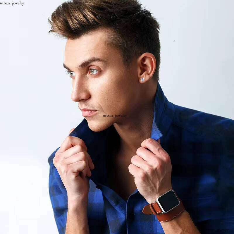 VVS Moissanite Classic Rock Candy Magnetic S925 Sterling Silver Chalcedony Stud Earrings Screw Back