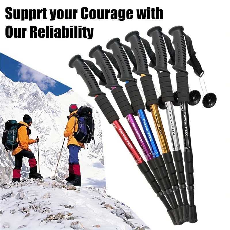 Lightweight outdoor trekking pole with four adjustable height and anti slip grip essential for hiking G251220