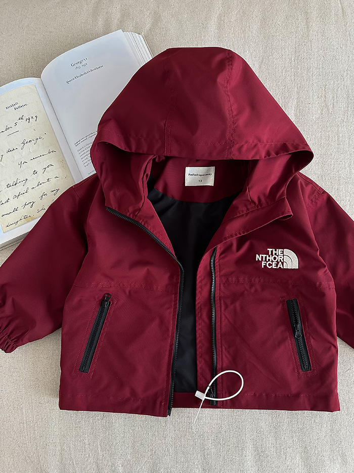 Free Shipping kids jackets designer 2026 Kids Color-Blocked Windbreaker, Hooded Letter Print Jacket for Boys & Girls Spring Autumn Raincoat & Outerwea