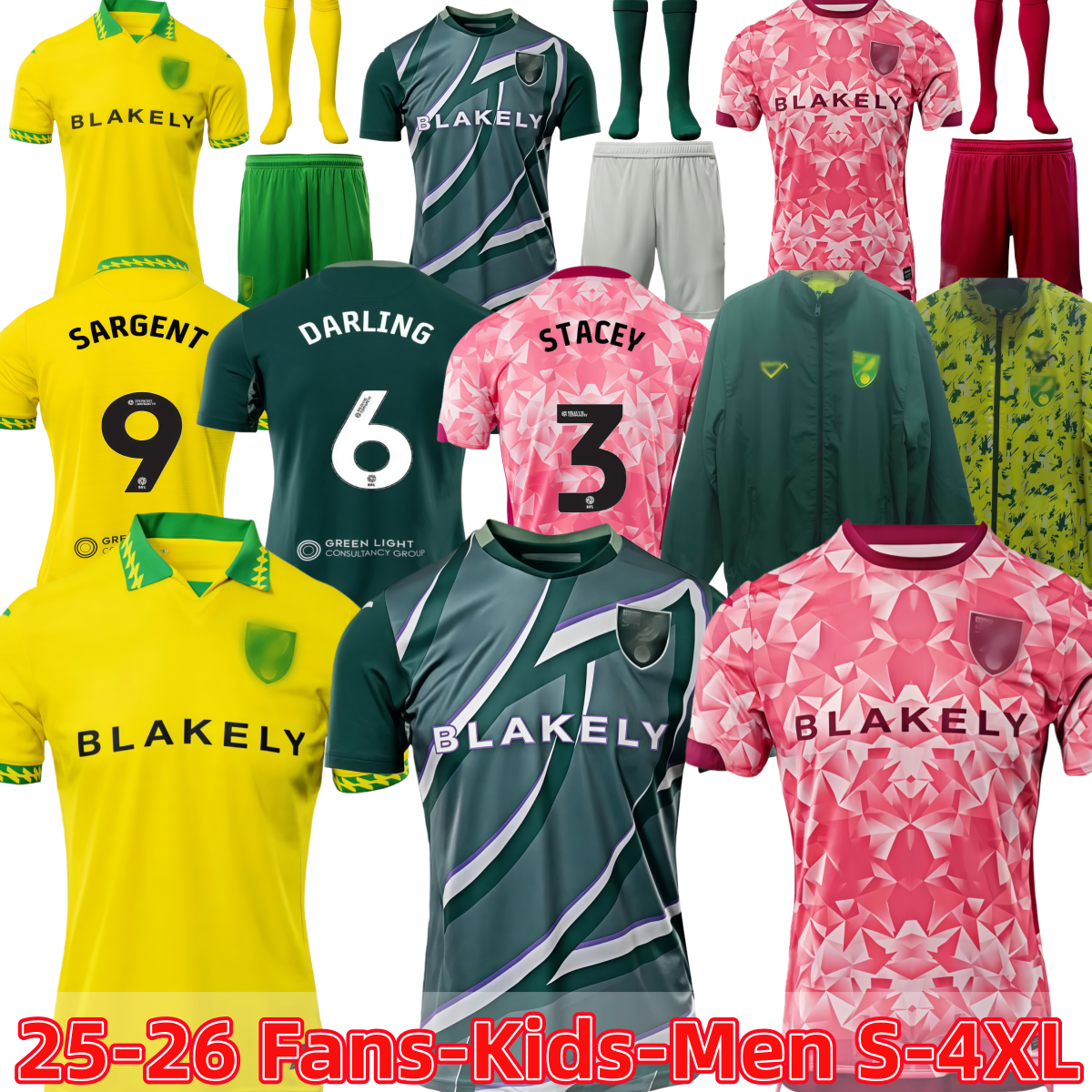 Norwich CitIes 25 26 Soccer Jerseys football shirt men Home 2025 2026 football jersey kit tops set kids kit 3XL 4XL