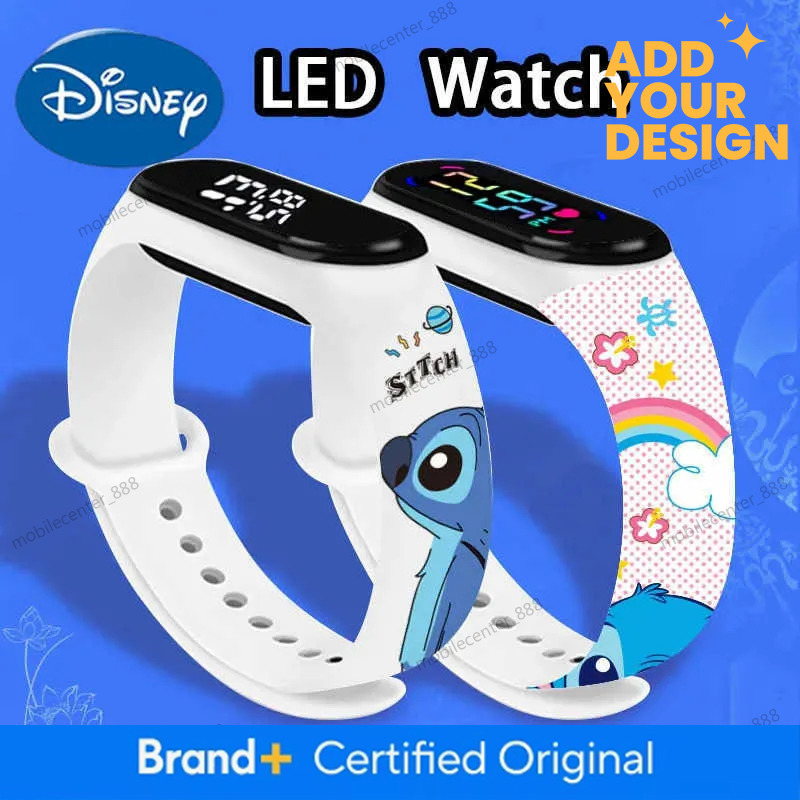 Disney custom Watches Lilo Stitch Anime LED Luminous Waterproof Electronic Sports Silicone Watch for Kids Birthday Gift H250924