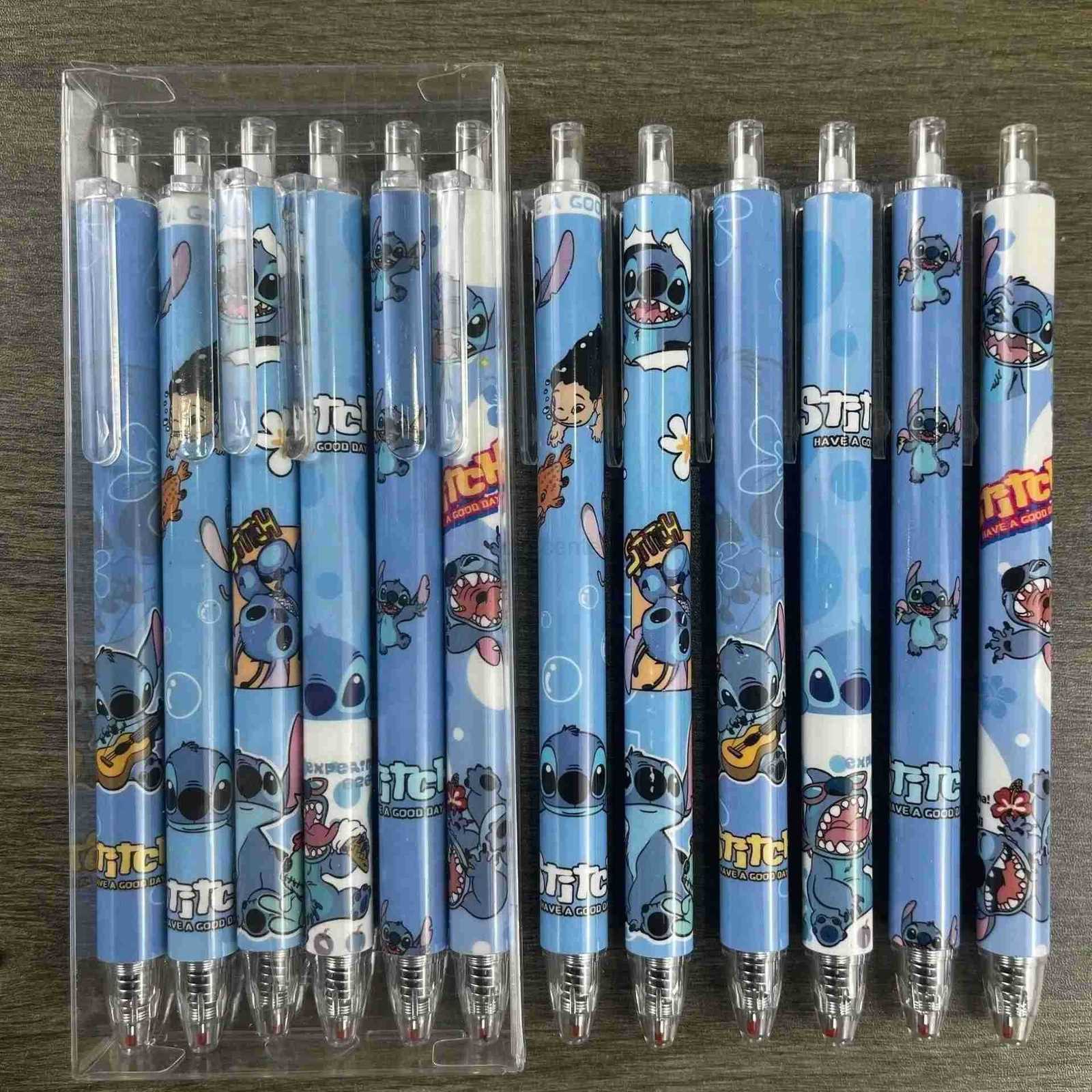 Disney 6pcs cartoon Lilo Stitch ballpoint pens writing tools stationery office supplies holiday gifts suitable for gifting H251220