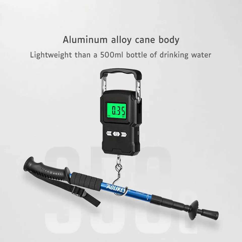 AOLIKES Aluminium Alloy Teleskopic Stick Hiking Poles Basto De Trekking Walking Stick Ultralight Absorber Walking Cane G251220