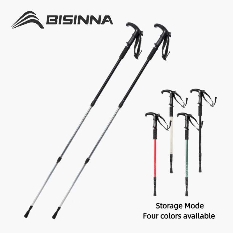 BISINNA 2PCS Walking Stick Adjustable 64-135cm Portable Aluminum Trekking Lightweight for Outdoor Backpacking Camping Hiking G251220