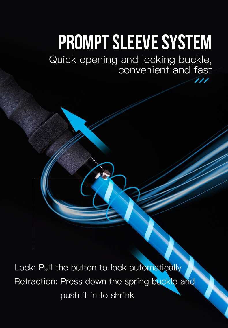 AONIJIE-Lightweight Folding Collapsible Quick Lock Cross-country Trekking Pole Aluminum Alloy Walking Stick Hiking Trail E4202 G251220