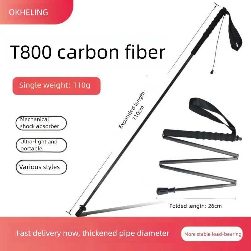 Ultralight 5-section folding Carbon Trekking Poles Walking Sticks Hiking Canes convenient trekking pole G2512201