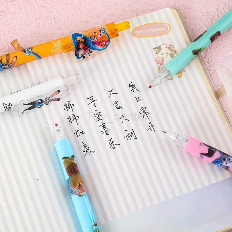 Disney Disneys Best-selling Cartoon Zootopia Press Gel Pen Cute Patch Pen Clip ST Pen Refills Student Learning and Writing Supplies H251220