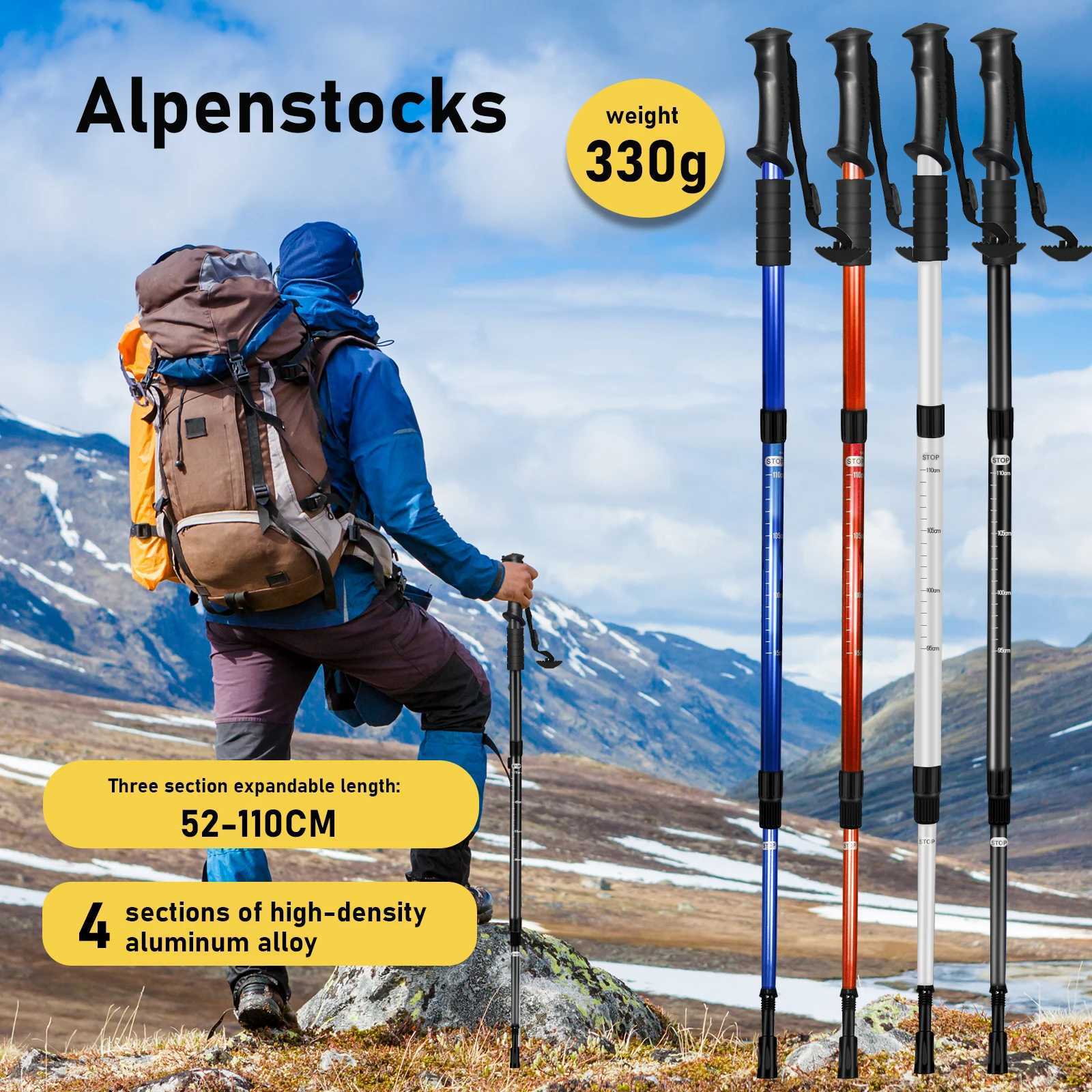 Retractable hiking poles and adjustable lightweight aluminum hiking sticks are designed for men and women as outdoor camping and G251220