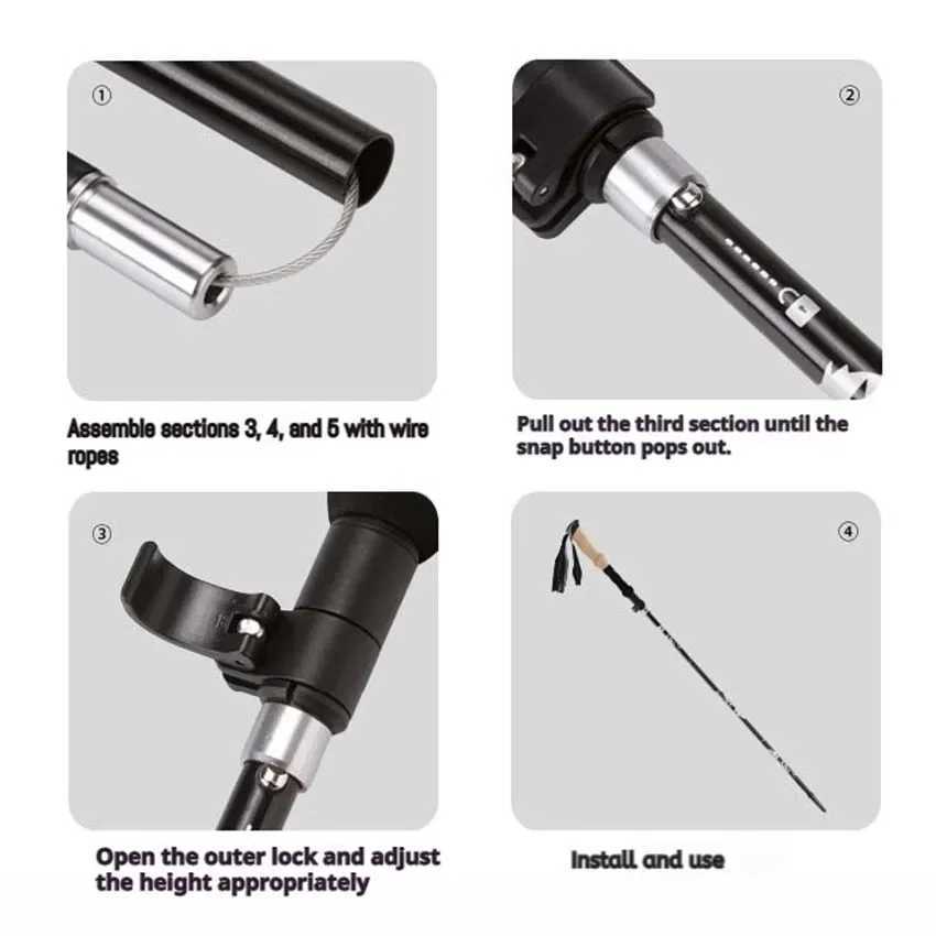 Fanuocetar Trekking Poles Lightweight Collapsible Hiking Poles for Snowshoe Backpacking Gear Pair of 2 Walking Sticks for Hiking G251220