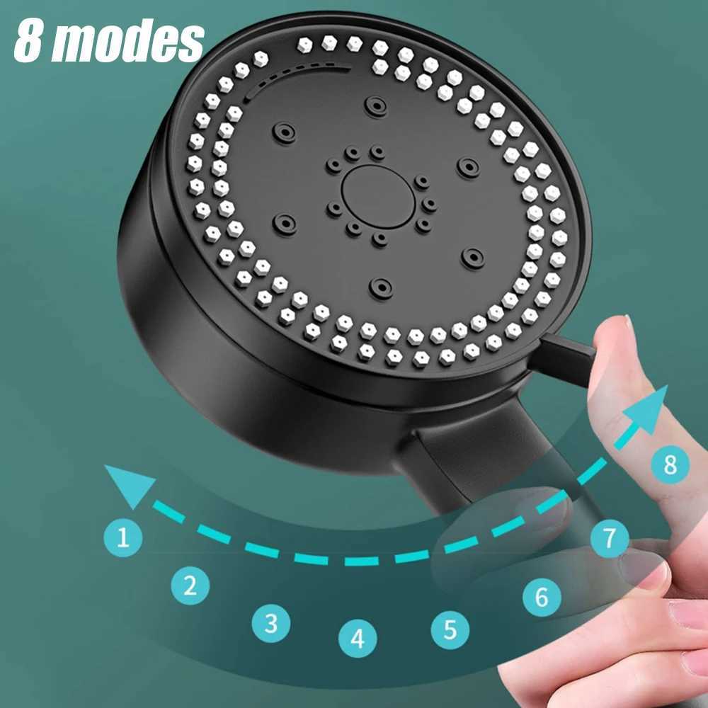 VILOYI 8 Modes High-Pressure Shower Head Fall Resistance Black Handheld Showerhead Water Saving Bathroom Shower Accessories C251220