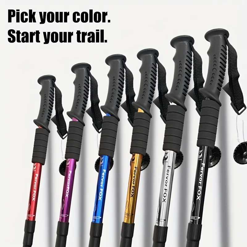 Lightweight outdoor trekking pole with four adjustable height and anti slip grip essential for hiking G251220