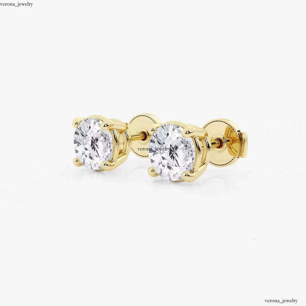 Factory Wholesale Price 14k 18k Gold GIA IGI Certified Round Brilliant Cut Lab Grown VVS Moissanite Fine Jewelry Earrings for Women