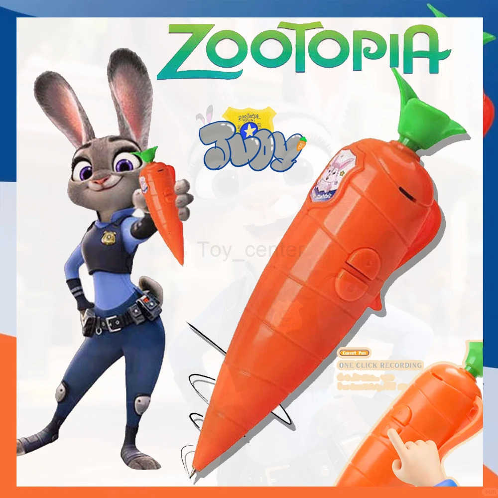 Disney Zootopia 2 Judy Carrot-Shaped 2-in-1 Voice Recorder Ballpoint Pen 60-Second Recording Creative Novelty Stationery Gift H251220