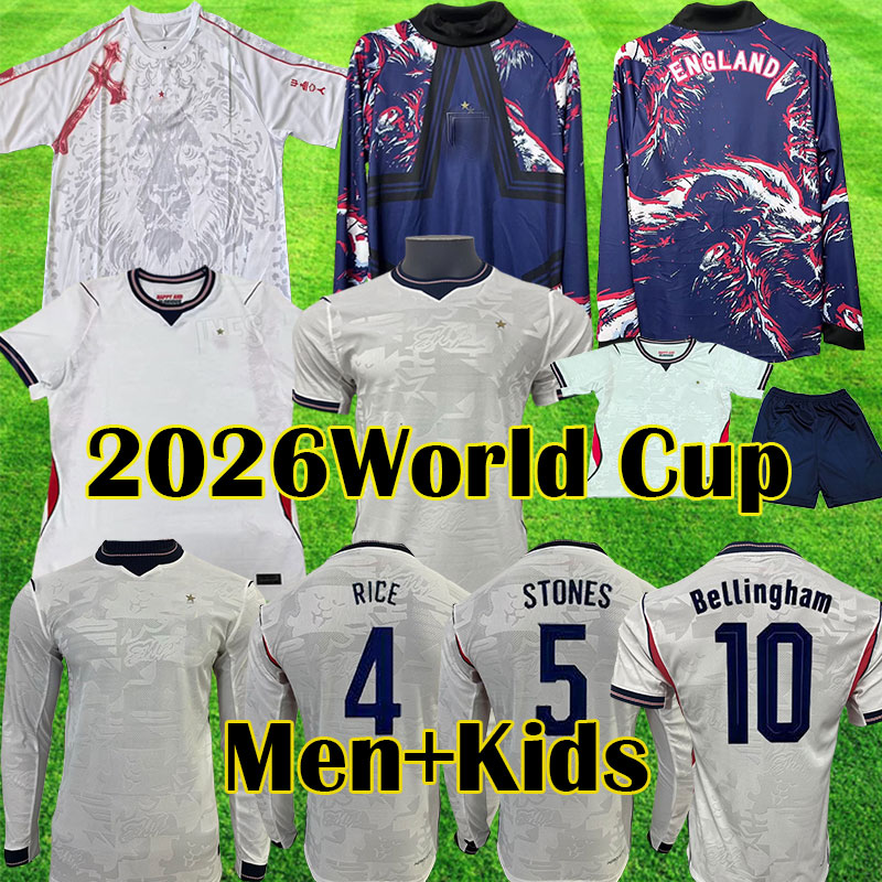 2026 ENGLAND Football shirt SAKA FODEN kit BELLINGHAM PALMER 26 27 KANE National ENGLANDS Soccer Jerseys Goalkeeper shirts White RICE Long Sleeve Men Kids kits S 4XL