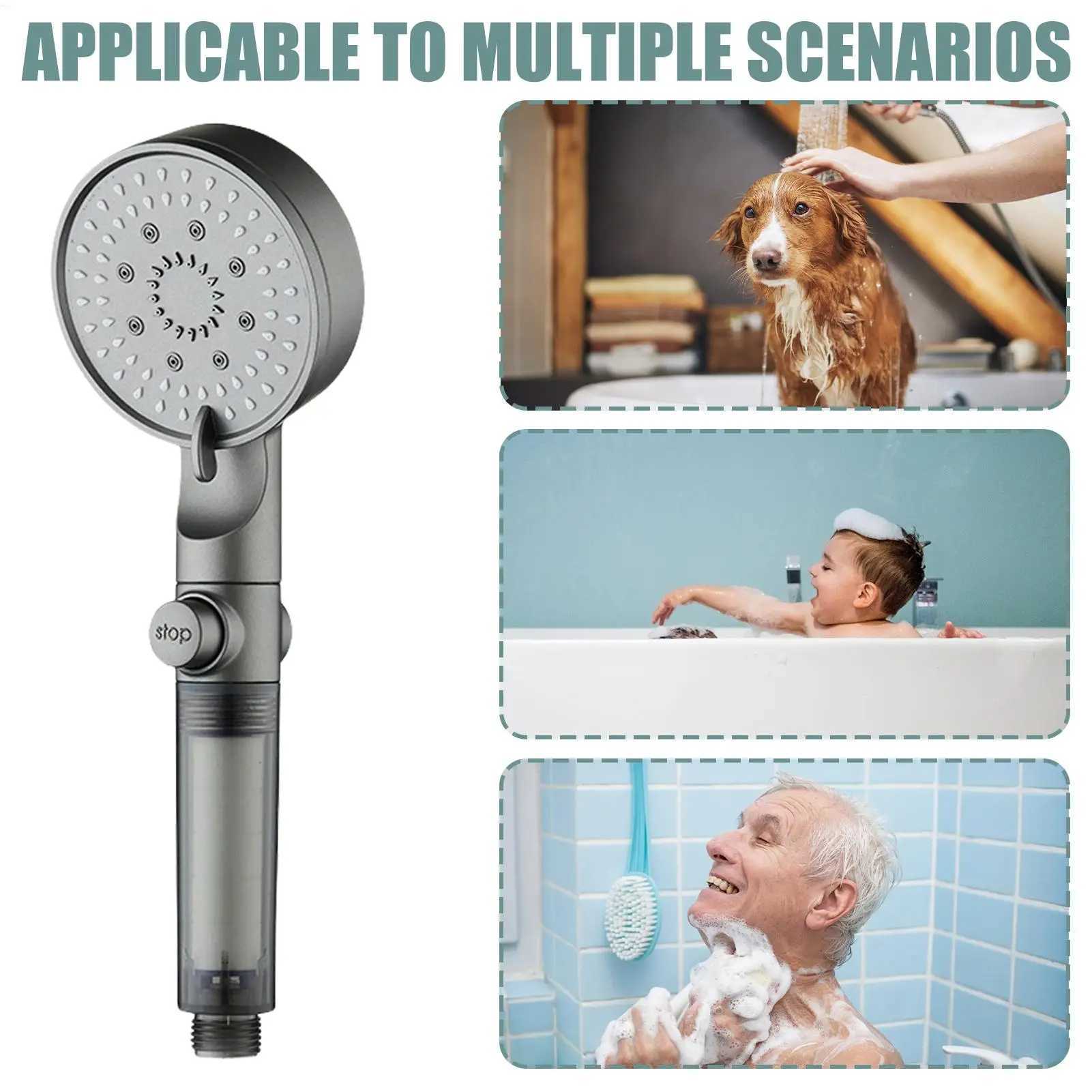 5-Mode Filtered Shower Head High Pressure Adjustable Sprayer with 5 Filters Water Saving Handheld Shower Set for Home RV Dorm C251220