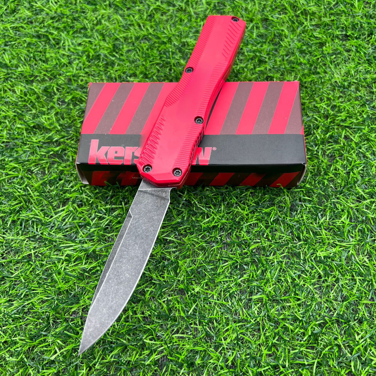 KS 9000K50 Matt Diskin Commemorative Livewire CPM-MagnaCut Stonewashed Spear Point Blade 50th Anniversary Black Outdoor Tools