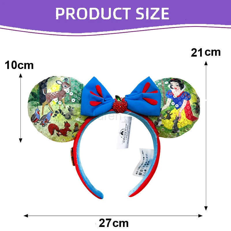 Disney Snow White 100th Anniversary Edition Mickey Mouse Headband Cosplay Accessories Minnie Ear Bambi Apple Headwear Girl Gift H251220