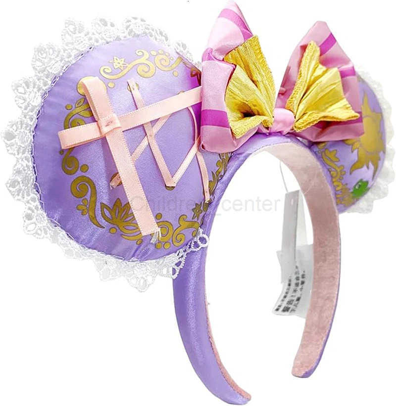 Disney Mickey Mouse Ears Headband 2025 Cinderella Rapunzel Princess Bow Minnie Ear Headwear for Adult Kids Holiday Hairband H251220