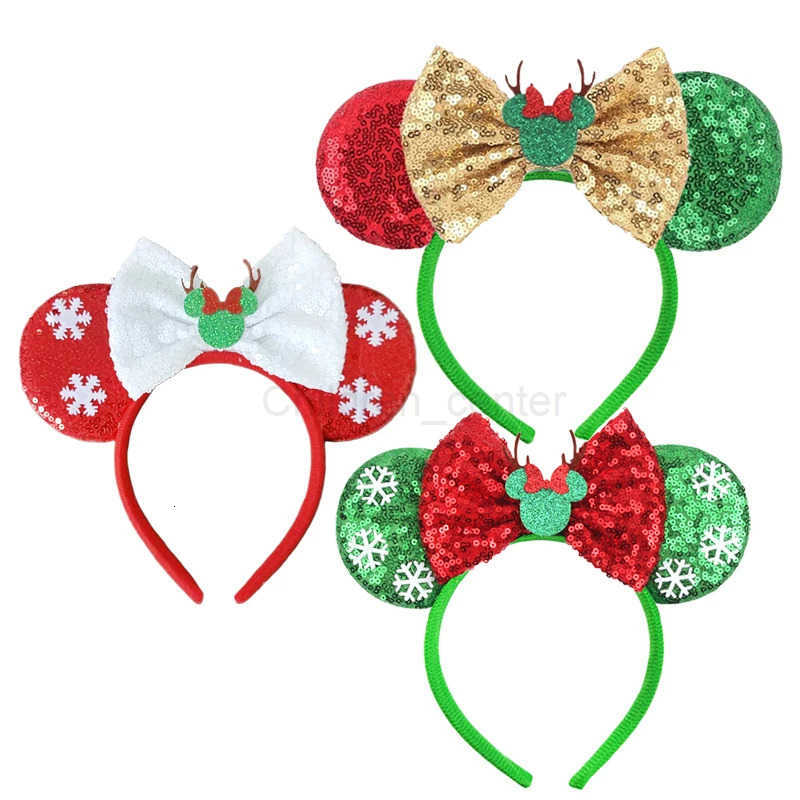 Disney 2pcs Christmas Mickey Mouse Ears Headband for Girls Women Cosplay Hairbands Ghost Bat Halloween Festival Party Hair Accessories H251220