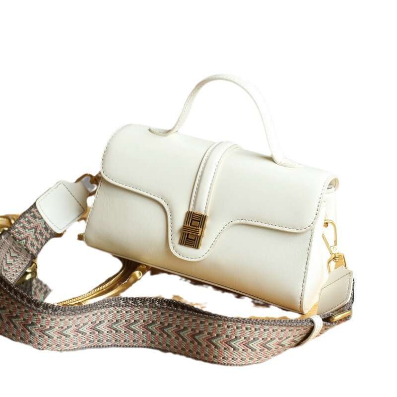 Luxury bag designer handbag Hobo spring new leather crossbody fashionable versatile top layer cowhide wide shoulder strap single shoulder casual women