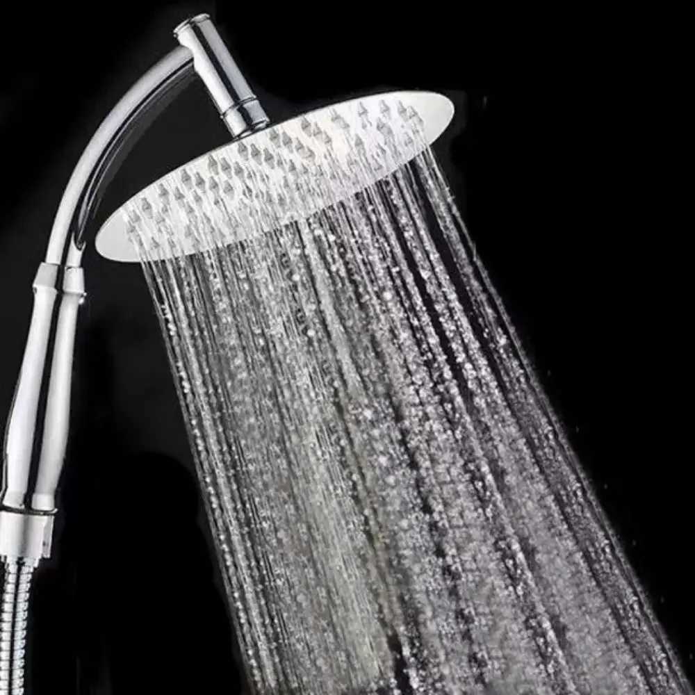 High Pressure Rainfall Shower Head Large Stainless Steel Curved Shower Extension Square Shower Head Extension C251220