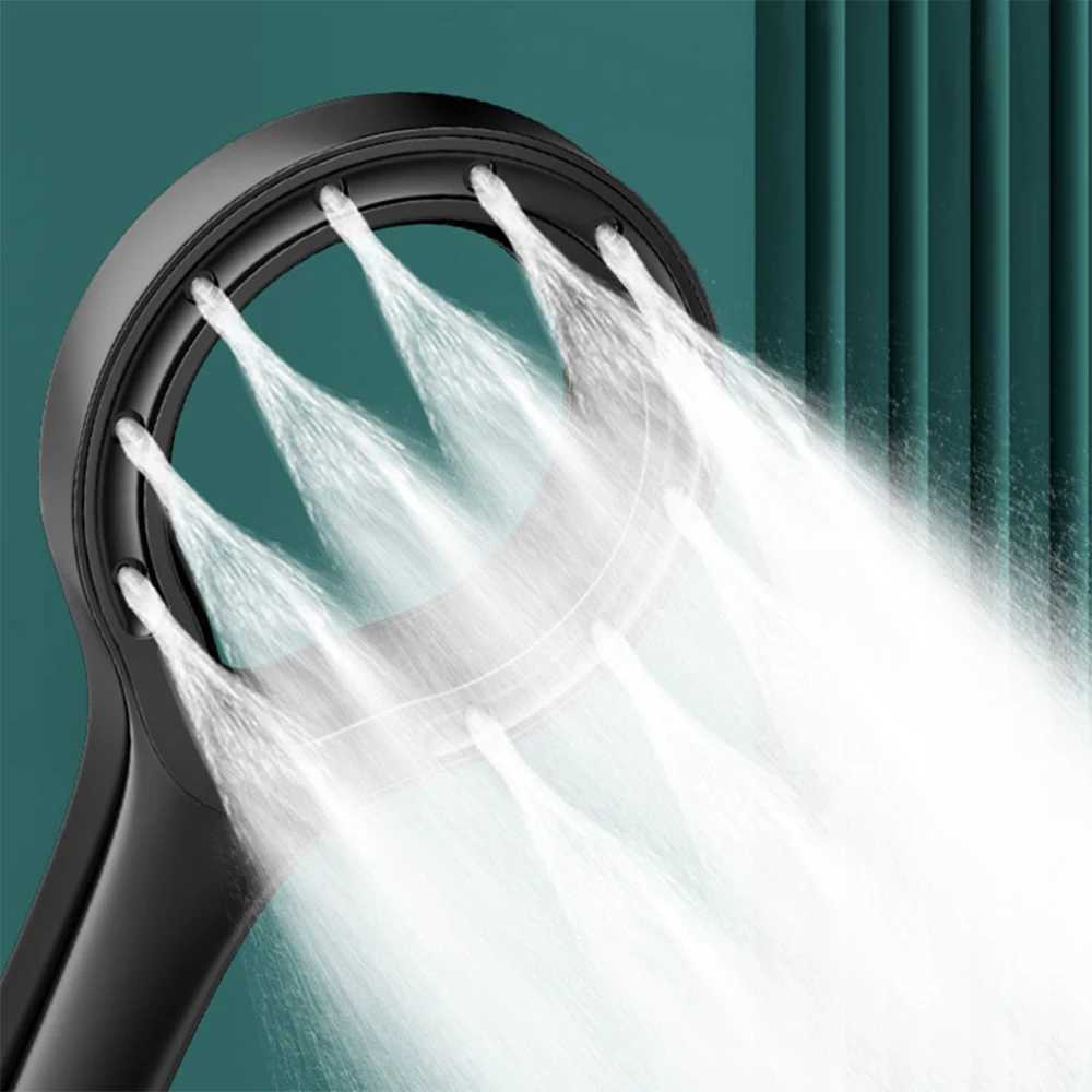 Ring-shaped water booster handheld shower head nozzle ABS large panel spray water-saving anti-blocking bathroom showerhead C251220