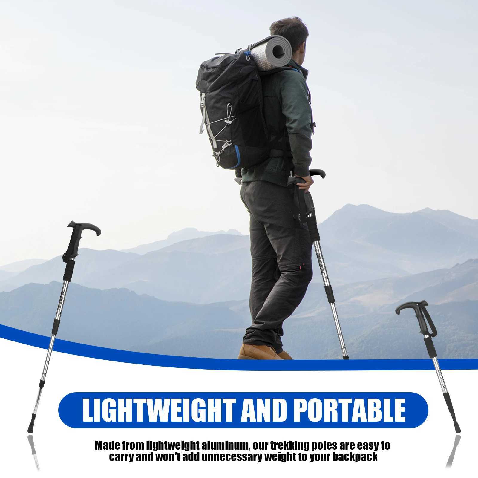 54-110cm Hiking Sticks Walking Stick Trekking Poles Mountaineering Telescopic Walking Stick for Particularly Steep Climb G251220