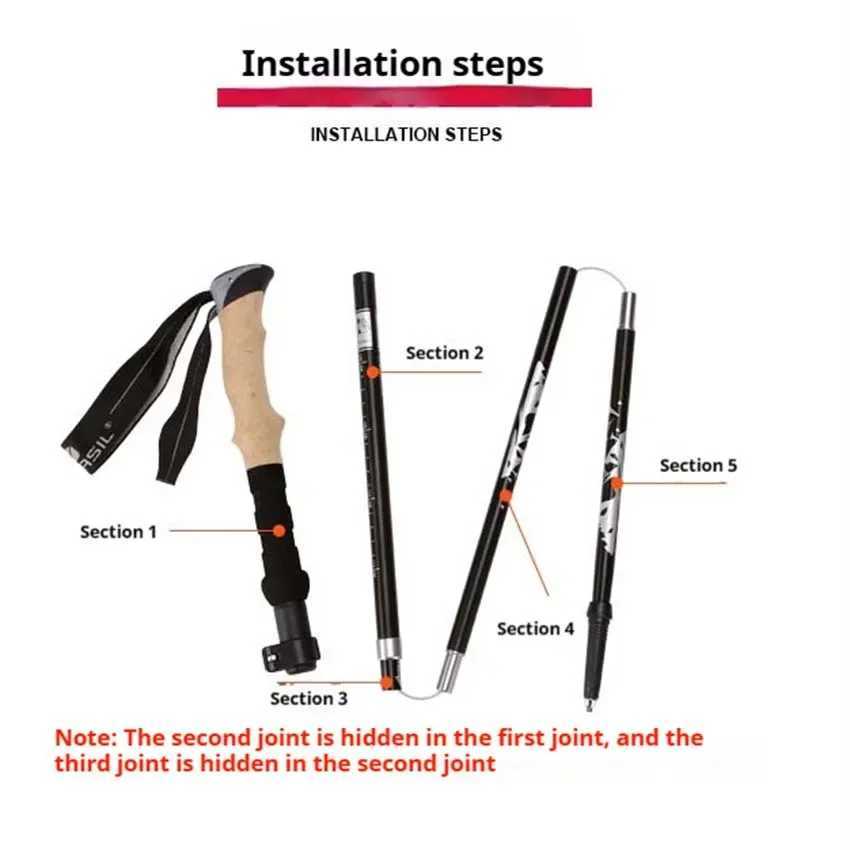 Fanuocetar Trekking Poles Lightweight Collapsible Hiking Poles for Snowshoe Backpacking Gear Pair of 2 Walking Sticks for Hiking G251220