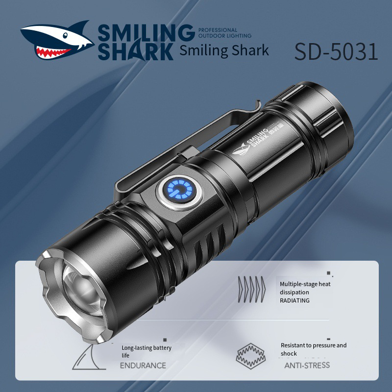 Outdoor mini aluminum alloy high-brightness flashlight with magnetic tail, three-level adjustable, telescopic and zoom flashlight. Z250325