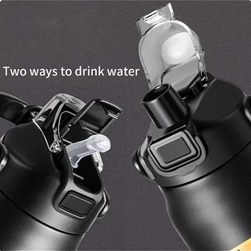 Portable Thermos with Straw 304 Stainless Steel Thermal Mug Tumbler Coffee Cup Sports Vacuum Flasks Cold and Hot Water Bottle H251219 W260226