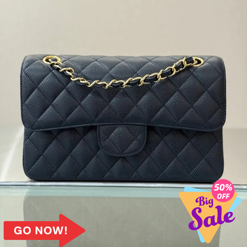 Mirror quality Small Designer Classic Flap Bag Caviar Handbag Shoulder Bag for Women Luxury Calfskin Bag Chain bag Crossbody bags 23cm with Box 24C03A