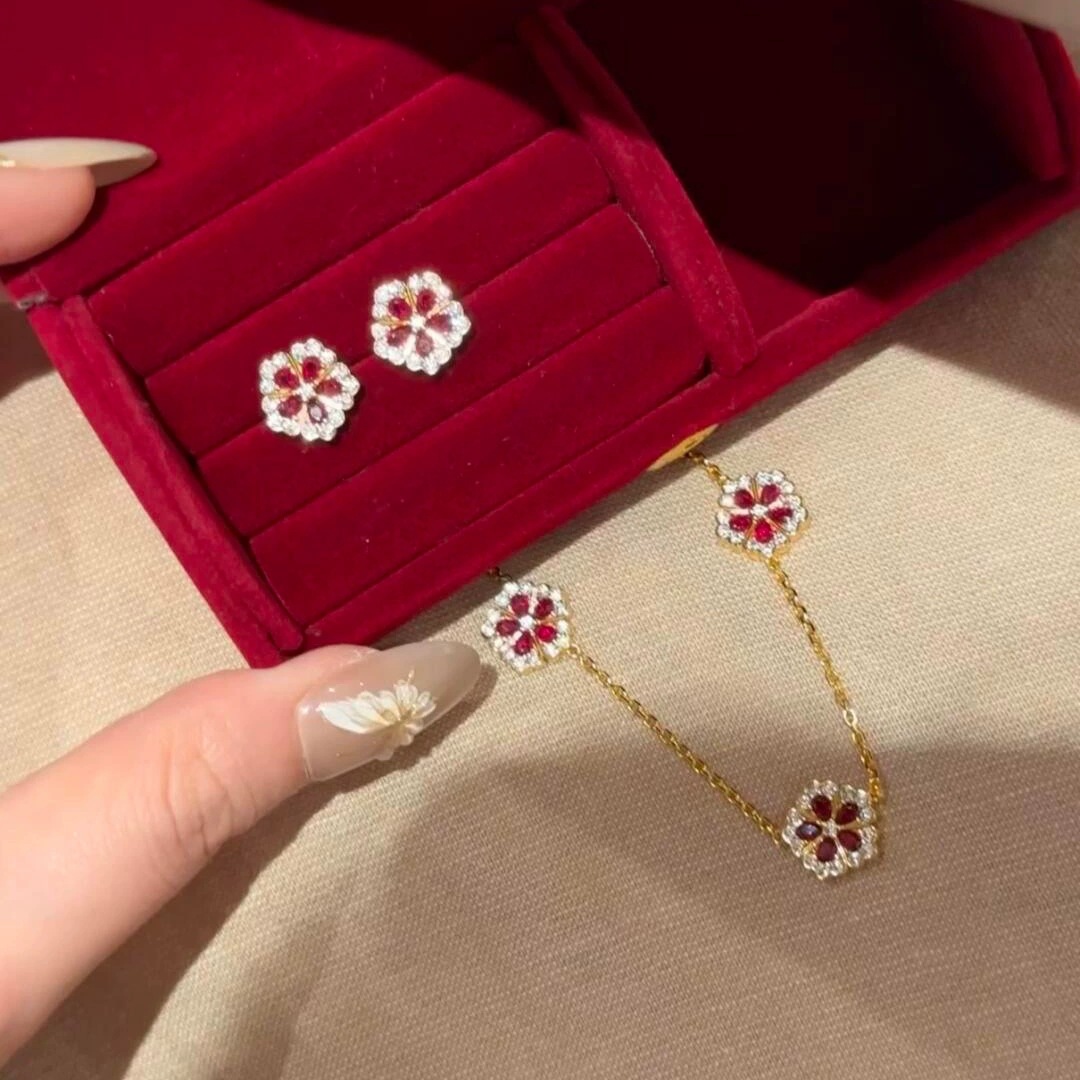 Real Gold Plated Zircon Flower Necklace Korean Style Sweet Elegant Versatile Collarbone Chain Light Luxury Niche Choker for Women - view 6