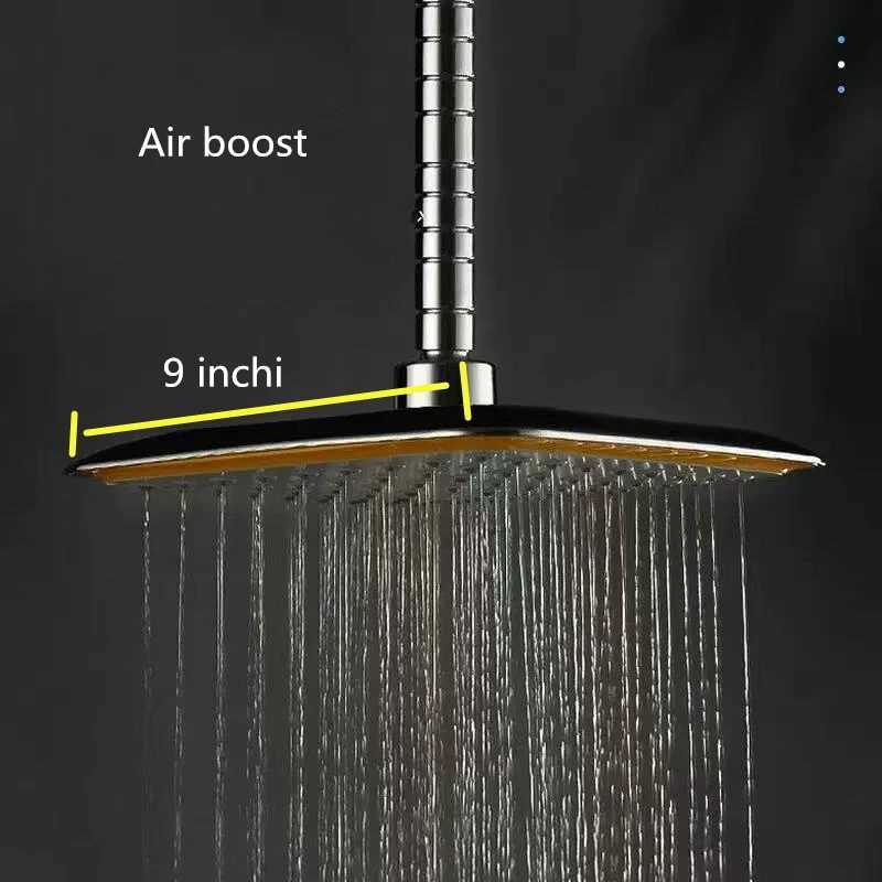 9 Inch Rotate 360 Degree Bathroom Rainfall Shower Head ABS Chrome Water Saving Shower Extension Arm Hand Held Shower Head Thin C251220