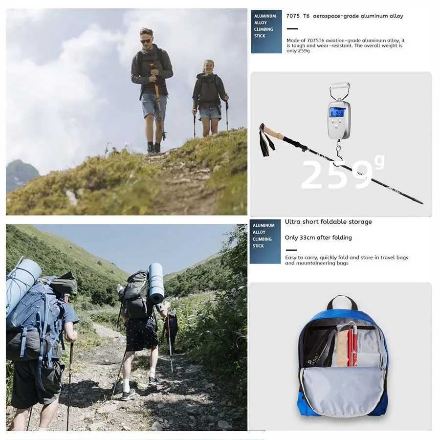 Fanuocetar Trekking Poles Lightweight Collapsible Hiking Poles for Snowshoe Backpacking Gear Pair of 2 Walking Sticks for Hiking G251220