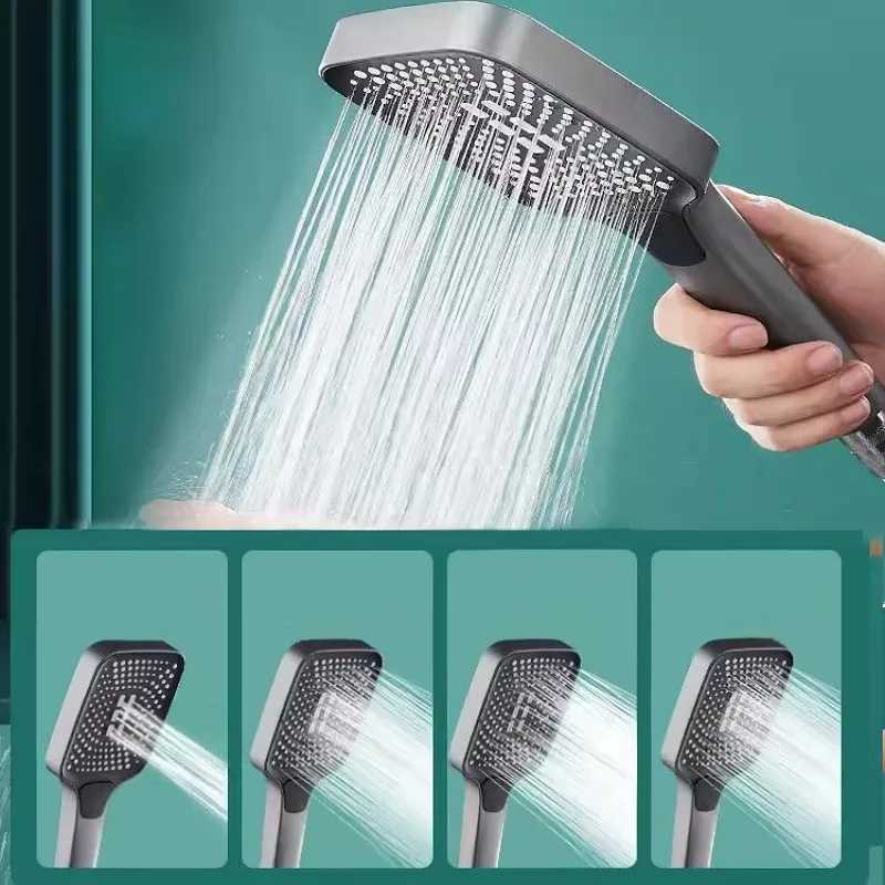 Rainfall Shower Head Large Flow Supercharge Showerhead 4 Mode Adjustable Sprinkler Faucet Replacement Parts Bathroom Accessories C251220