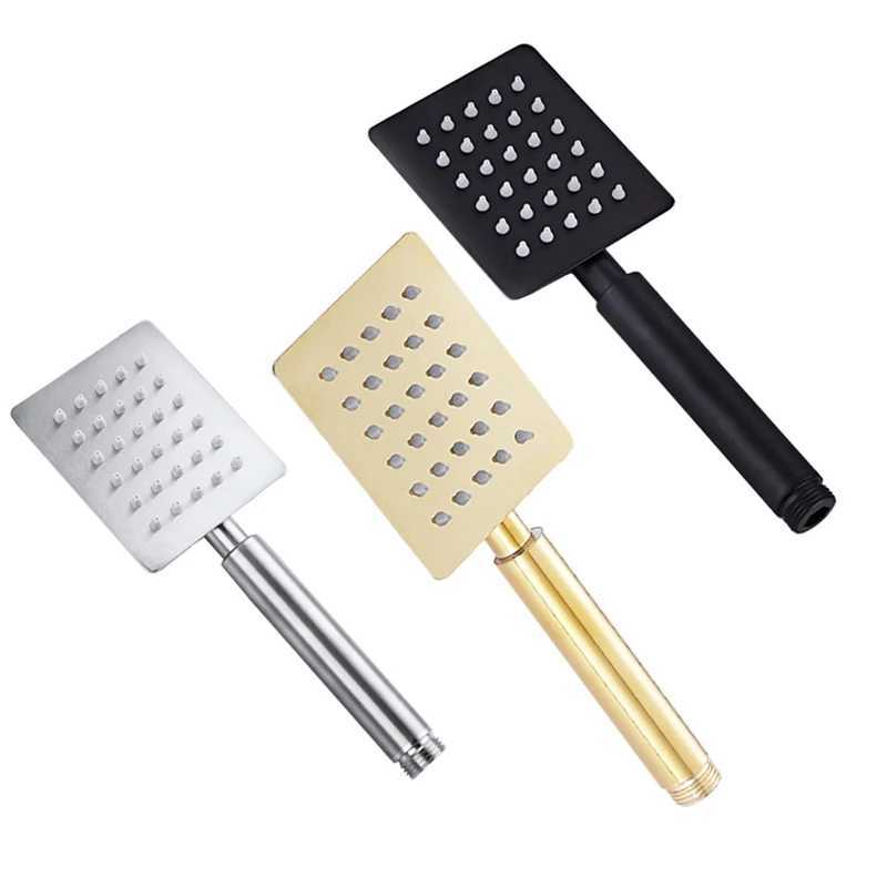 Black/Chrome/Gold Bathroom Stainless Steel Hand Shower Bath Rain Handheld Shower Head Big Panel Square Circular Bath Sprinkler C251220