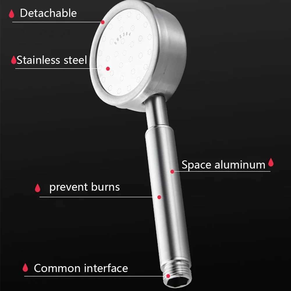 Black Stainless Steel Shower Head Fall resistant Durable High Pressure Showerhead for Bathroom Handheld Water Saving Shower Set C251220