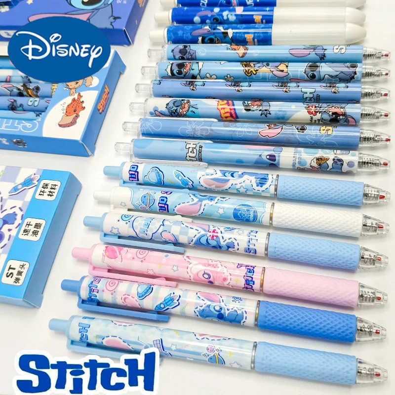 Disney 6 Pcs/Set Stitch Limited Edition high quality Gel Pen Cartoon Series Black 05mm Student/Office Daily Stationery H251220