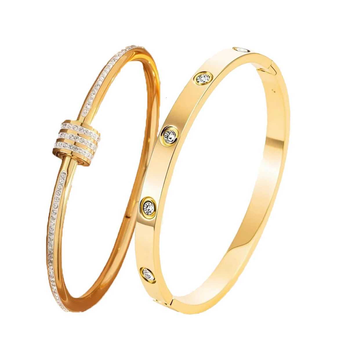 Yupsk 2pcs/1pc Fashion Stainless Steel Zircon Inlaid for Women Waterproof Exquisite Birthday Gift Jewelry M251220